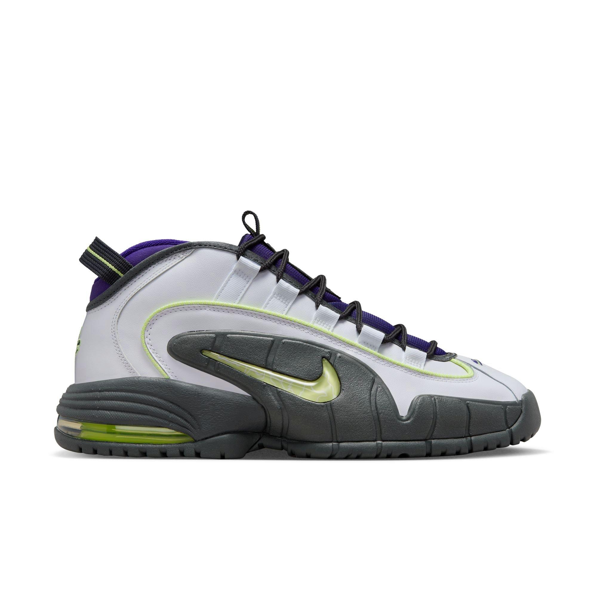 Nike Air Max Penny "White/Lt Lemon Twist/Field Purple" Men's Basketball Shoe - WHITE/YELLOW